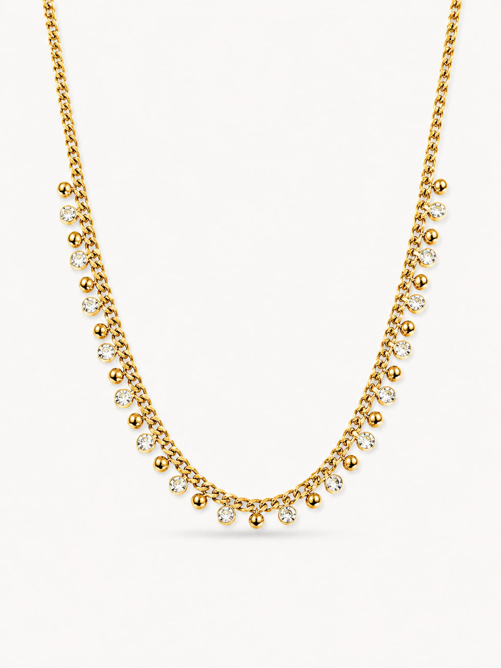 Beaded CZ Drop Necklace