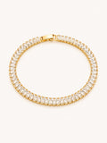 Gold baguette CZ tennis bracelet with an elegant continuous stone design.